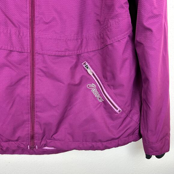 Asics Womens Jacket Size XL Windbreaker Purple Vented Full Zip EUC - Picture 5 of 9